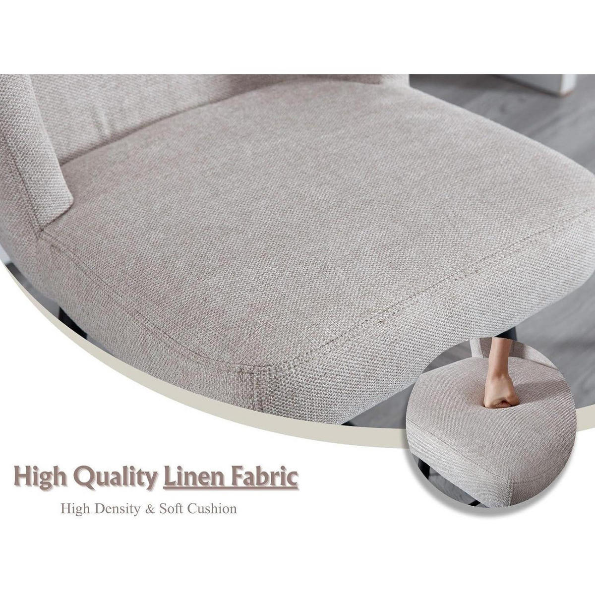 BARHOCKER 4er Set mit Rückenlehne und Metallfüßen in Oatmeal - Beige, Textil (49/93/52cm)