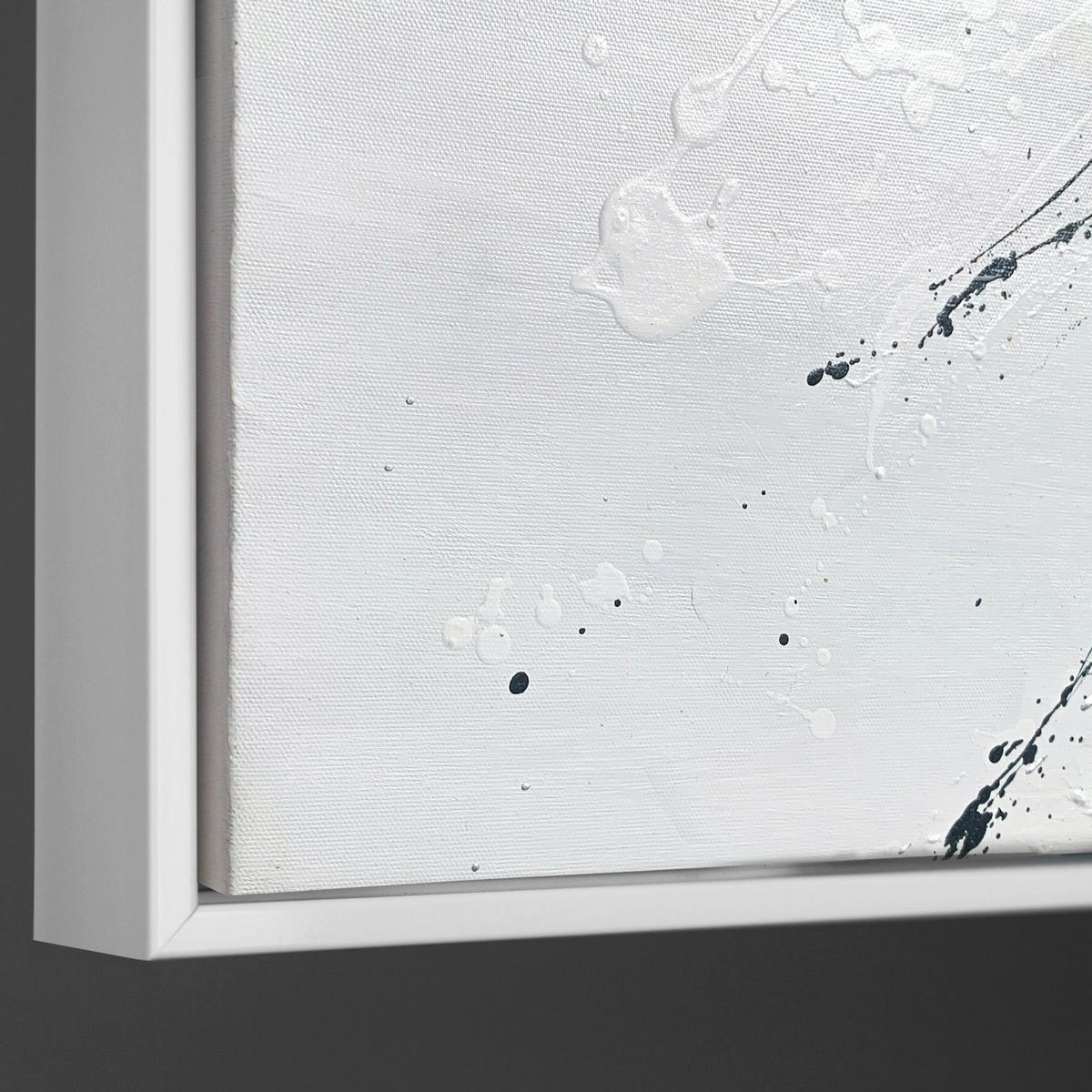 GEMÄLDE Tanz der Spritzer II Schattenfugenrahmen Weiß 120x80 cm - Weiß, Holz (120/80cm) - YS-art gallery