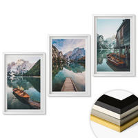 WANDBILDER 3er-Set - 40x60 cm Weißer Rahmen - See, Berge, Boote, Ferienhaus - Weiß, Kunststoff (40/60cm) - ArtPrintCave