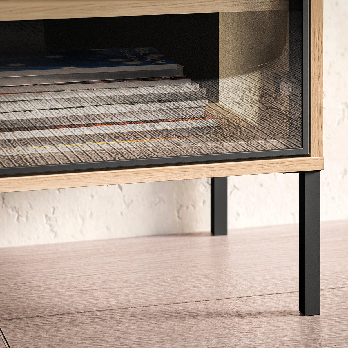 TV-MÖBEL Paige Holz und Schwarz - Braun, Holzwerkstoff (160/59/40cm) - Petits-meubles