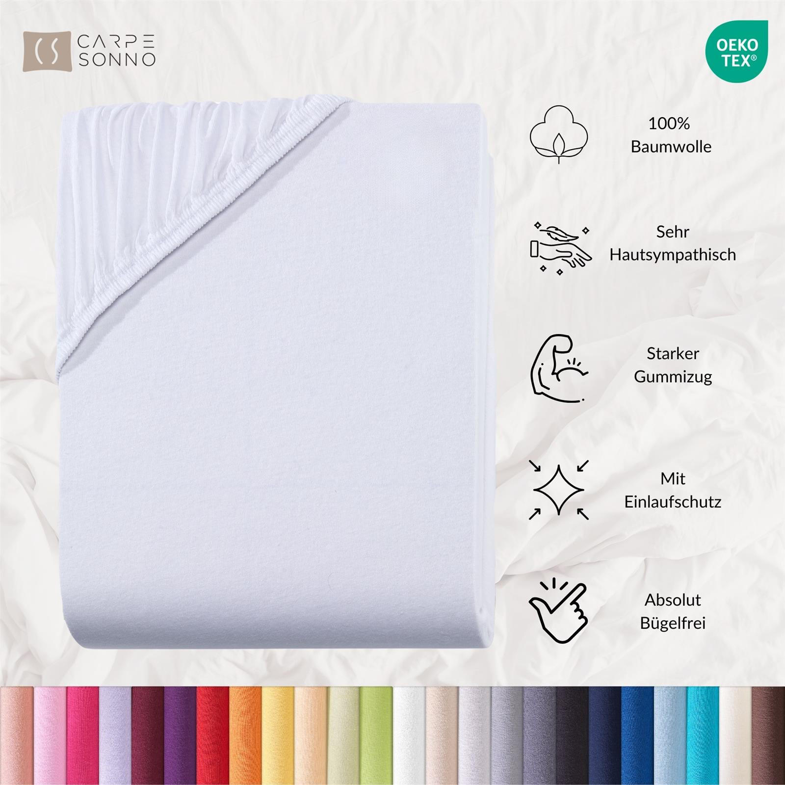 Thumbnail - Carpe Sonno Spannbettlaken, Grau, Textil, Uni, Füllung: Baumwollfüllung, Rechteckig, 200x220 cm, Oeko-Tex® Made IN Green...