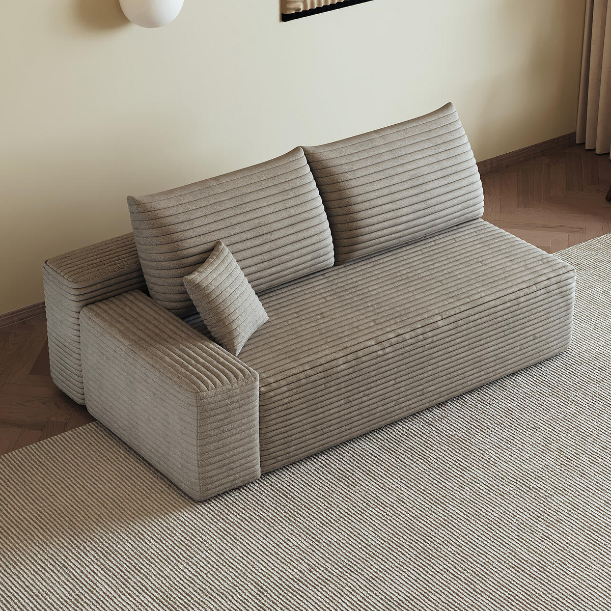 SOFAELEMENT DE-34721 linke Chaiselongue Kamel - Sandfarben, Textil (95/83/175cm) - ComfortXL