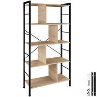 REGAL Charleston,inklusive Kippschutz, 75,5 x 30 x 155 cm,Industrial Holz hell, Eiche Sonoma - Naturfarben, Holzwerkstoff (30/155/75.5cm) - tectake