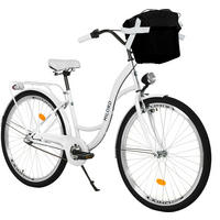 CITY-FAHRRAD Milord mit Metallkorb, 26 Zoll, Weiß, 3-Gang - Weiß, Metall (46cm) - Milordbikes