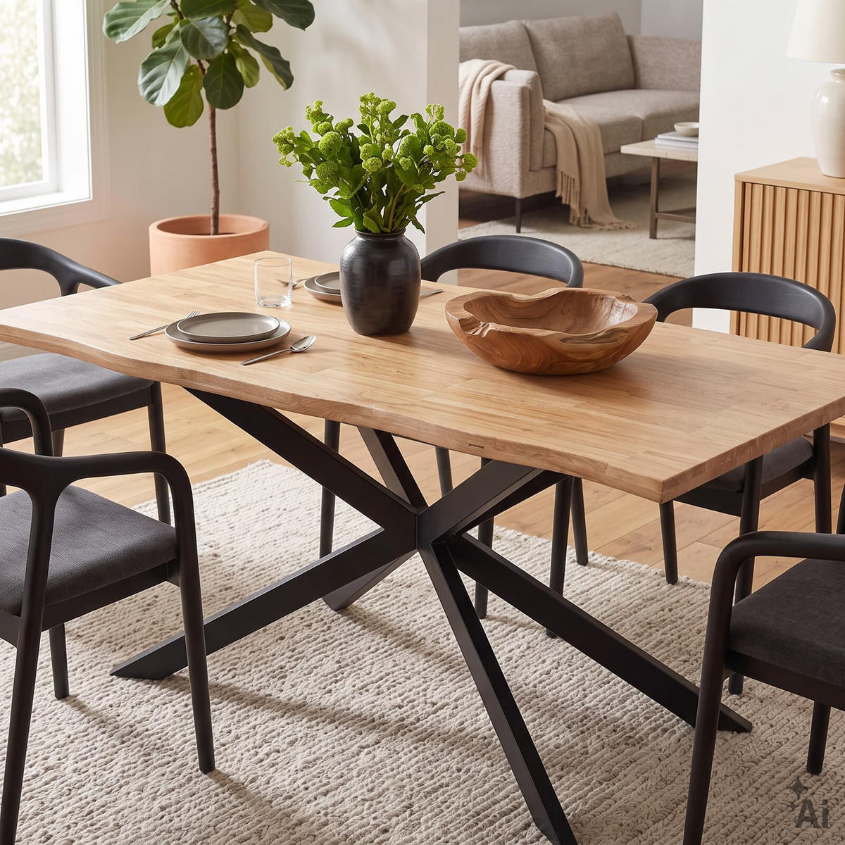 ESSTISCH NARVIK natur - Naturfarben, Metall (89/180/75cm) - IDIMEX