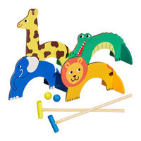 KROCKET-SPIEL - Hellbraun, Holz (9/2.5cm) - Relaxdays