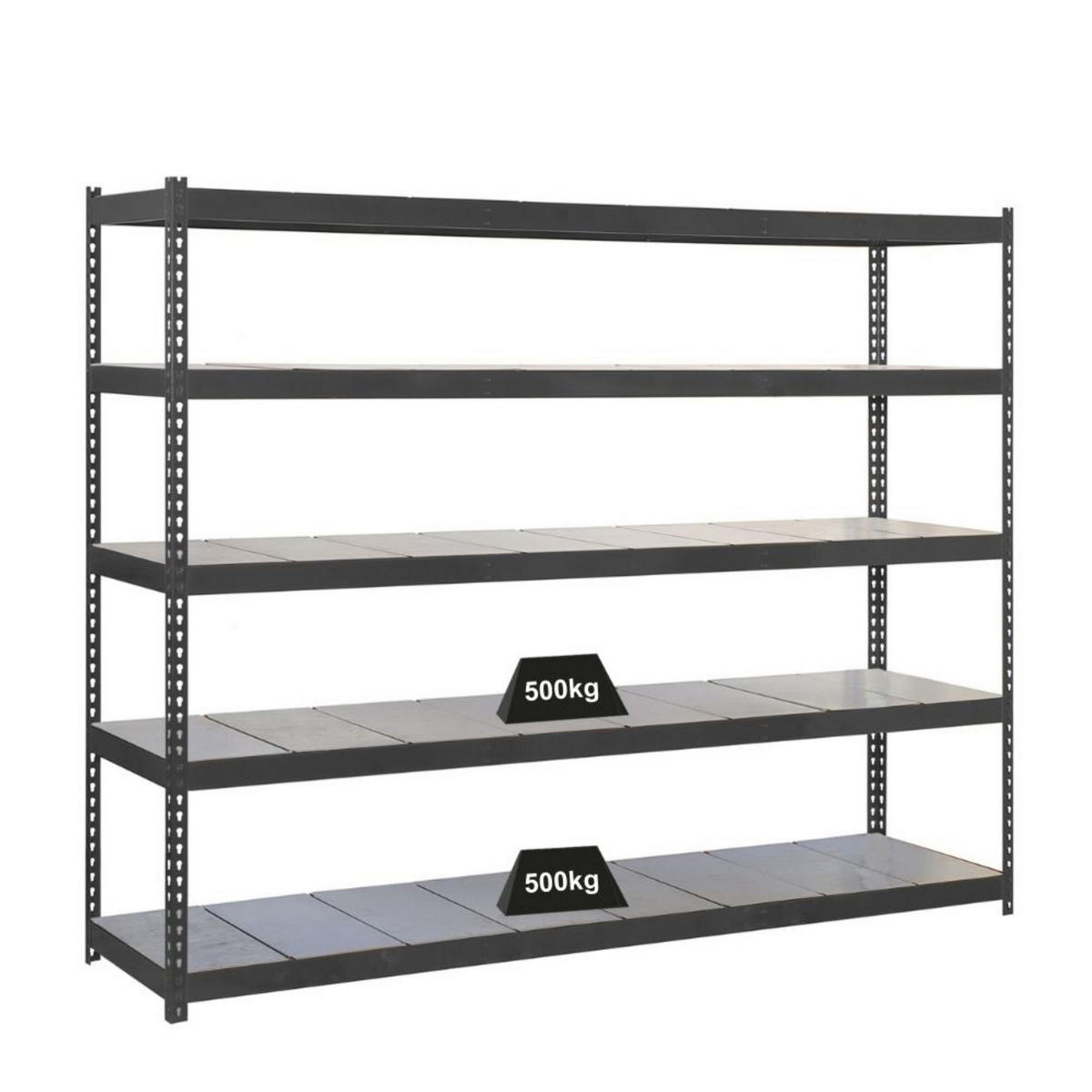 SCHWERLASTREGAL METAL BEAST FIVE | HxBxT 200x210x75cm | Fachlast 500kg | Anthrazit - Anthrazit, Metall (210/200/75cm) - PROREGAL