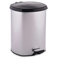 BADEZIMMERMÜLLEIMER Radiant 6 l 26/21/23,5 cm - Silberfarben, Kunststoff (21/23.5/26cm) - Berilo