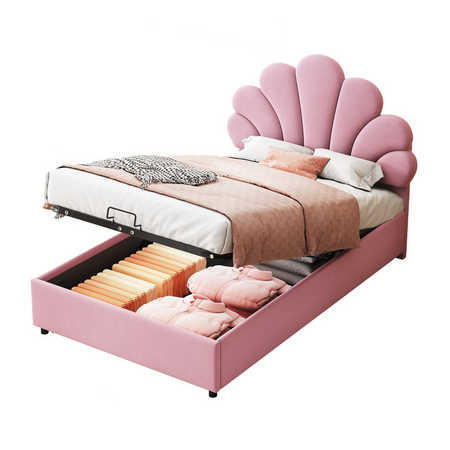 TAPECIRANI KREVET 90x200 Ružičasti Baršun Podesivo Uzglavlje - pink, tekstil (90/200cm) - FLIEKS