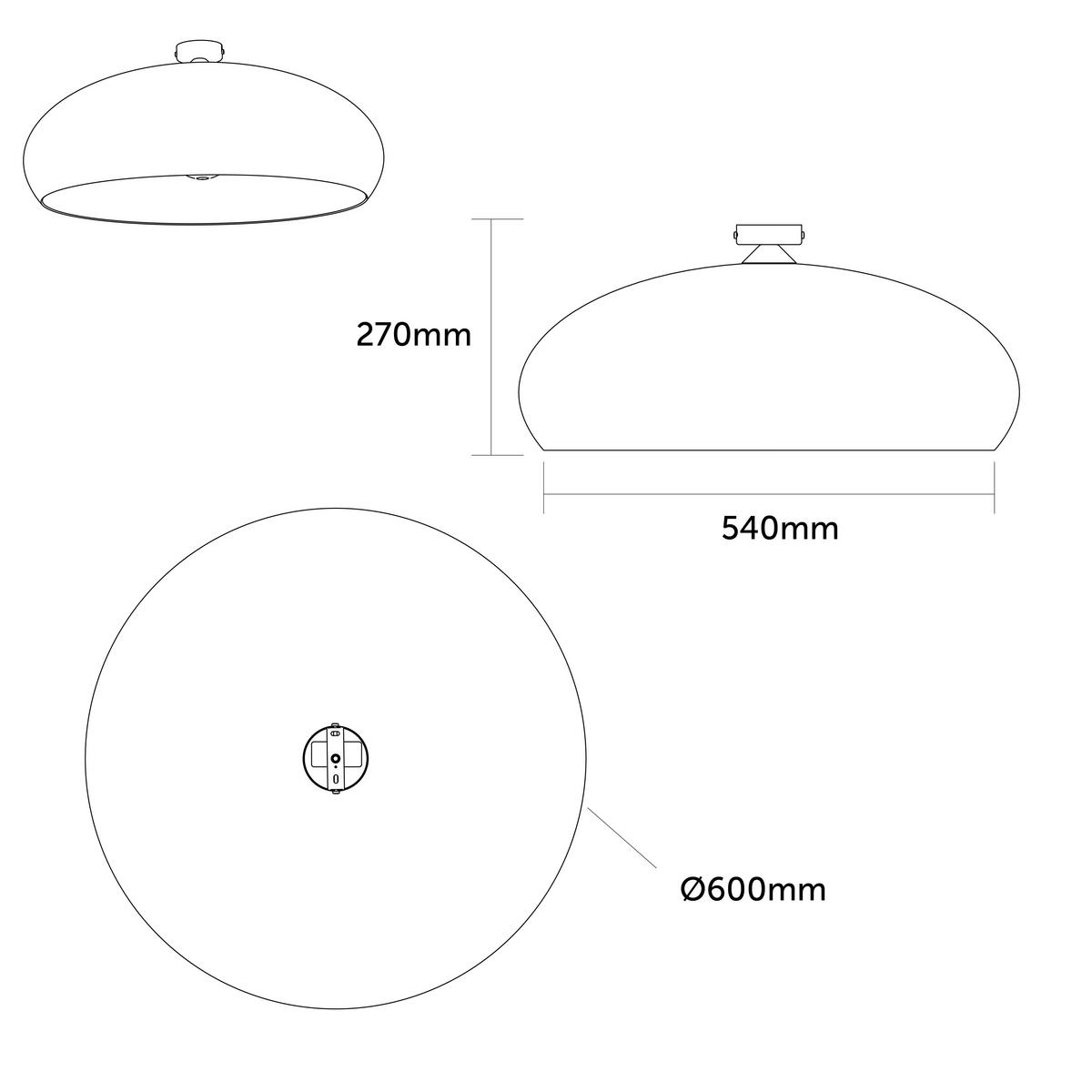 DECKENLEUCHTE Ufo - Schwarz, Metall (60/60/15cm) - Lumicom