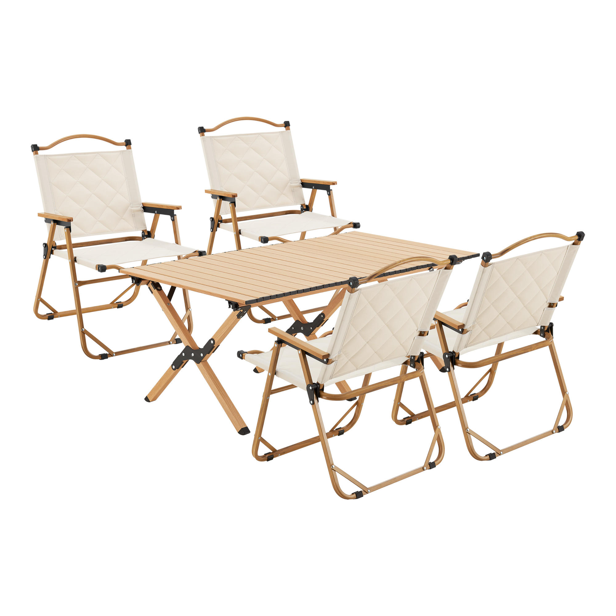 GARTENMÖBEL-SET Botrugno 5 TLG. - Beige, Textil/Metall - casa.pro