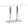 DESIGNER-STEHTISCH Holzplatte und gebürsteter Stahl KORALO BAR, Weiß 160x80x100 cm - Silberfarben/Weiß, Holzwerkstoff/Metall (160/100/80cm) - KADIMA DESIGN