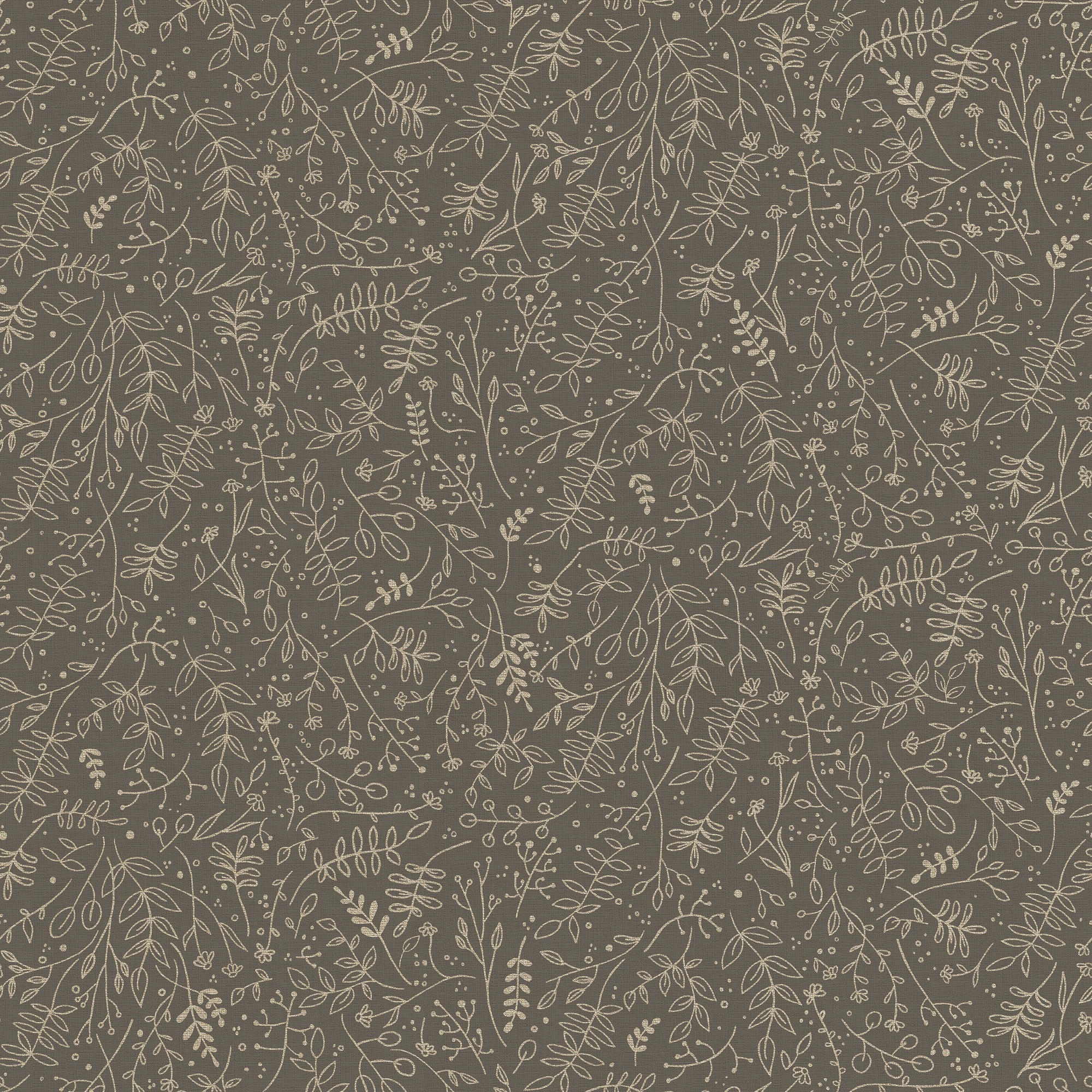VLIESTAPETE Twigs Soil Gold - Goldfarben/Grau, Papier/Kunststoff (53/1000cm) - Walldoctor