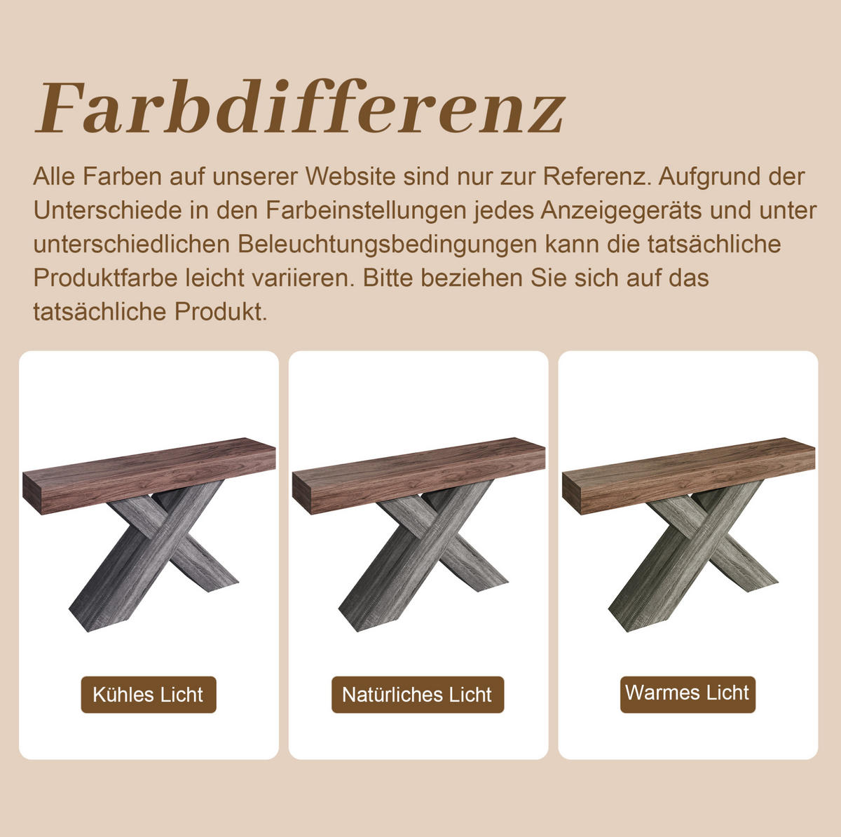 KONSOLENTISCH aus Spanplatte 140x30x80 cm Nussbaum mit X-förmiger Kreuzstütze - Walnussfarben, Holzwerkstoff (140/30/80cm) - IVMEU