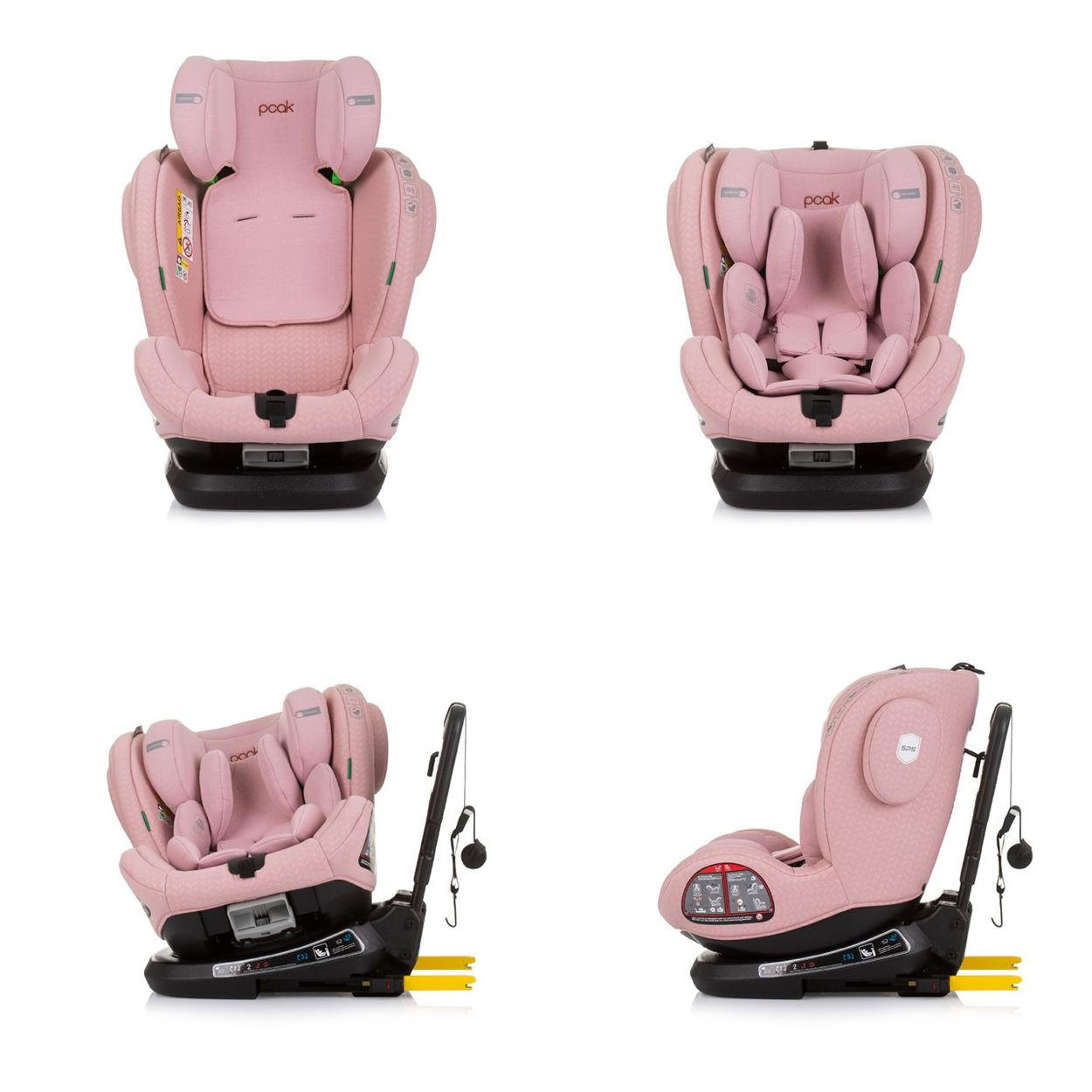 KINDERSITZ Peak i-Size rosa (40 - 150 cm) Isofix, SPS, drehbar, verstellbar - Rosa, Kunststoff (52/60/60cm) - Chipolino