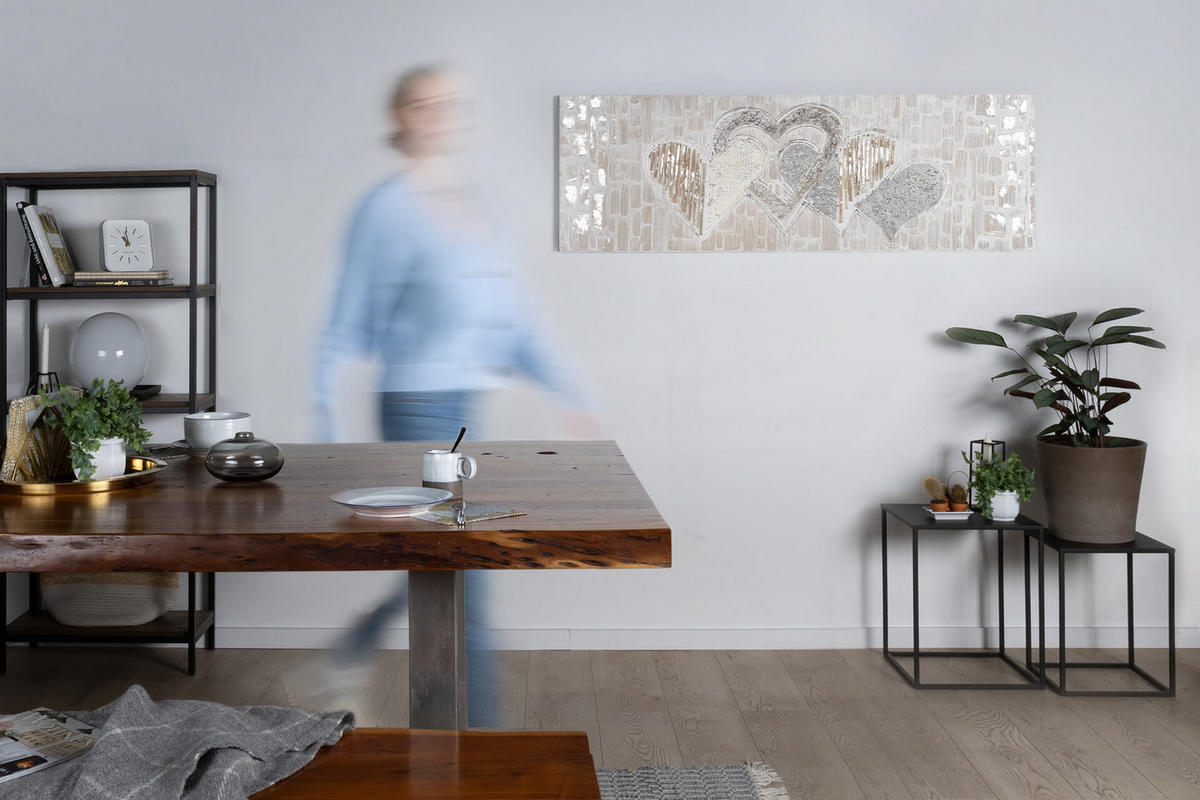 ACRYLBILD HANDGEMALT 150/50 cm - Beige, Holz/Textil (150/50cm) - KUNSTLOFT