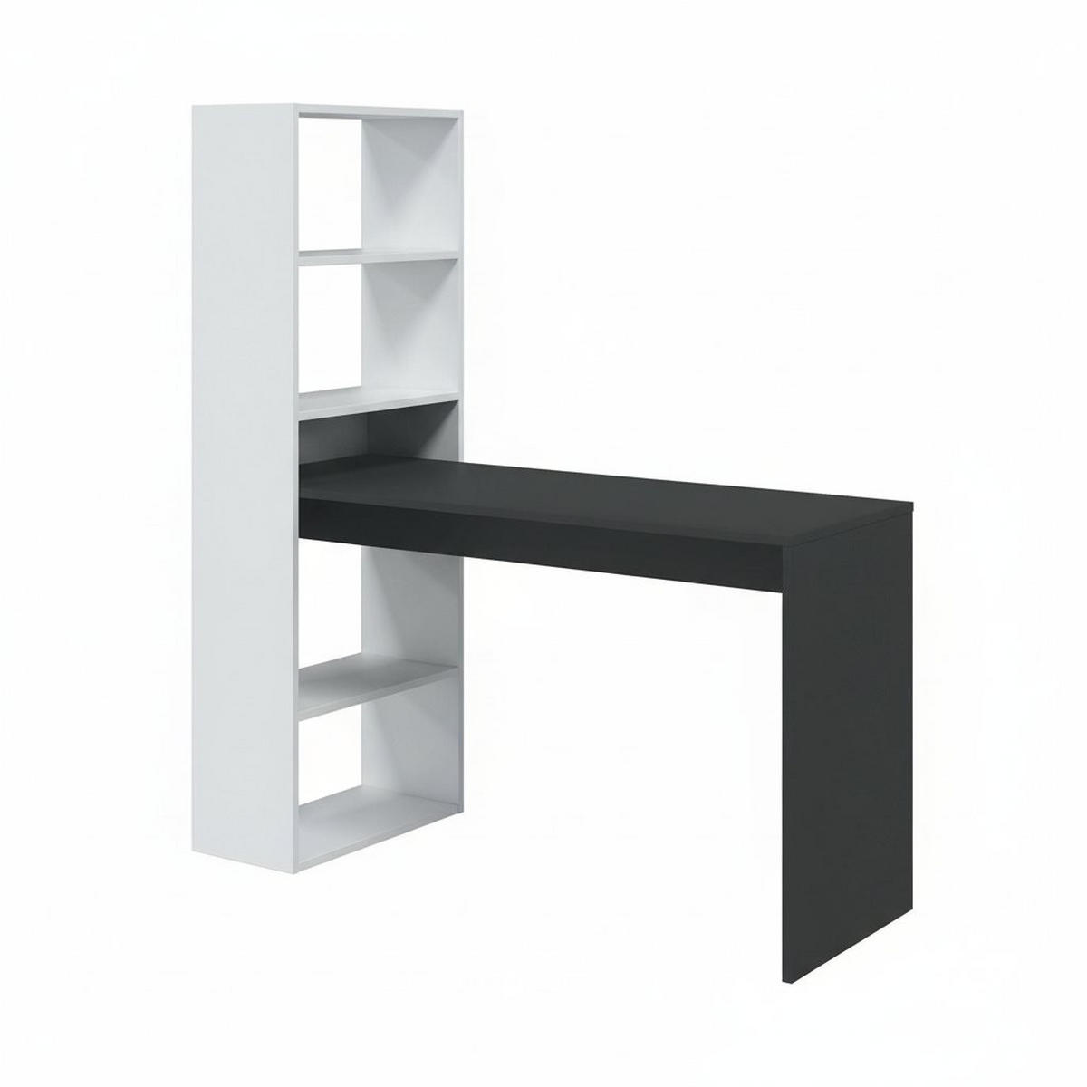 SCHREIBTISCH Weiß, Anthrazit 53/120/144 cm - Anthrazit/Weiß, Holzwerkstoff (53/120/144cm) - DMORA