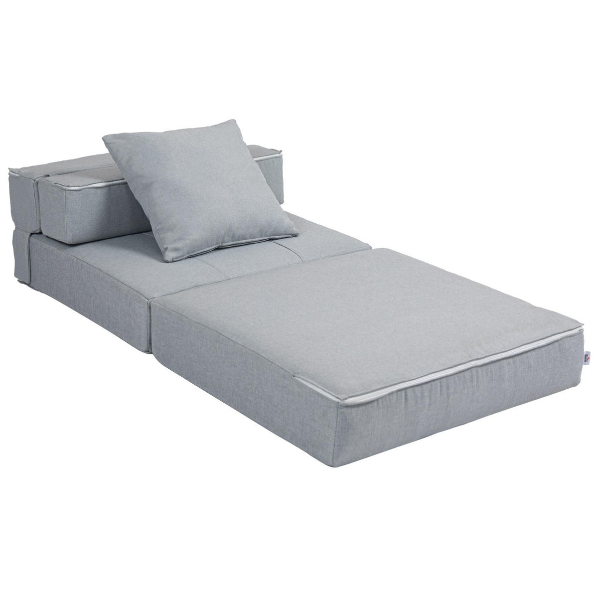 SCHLAFSESSEL DE-08270 2-in-1 mit Bettfunktion, inkl. 1 Kissen Hellgrau - Hellgrau, Textil (70/61/70cm) - ComfortXL