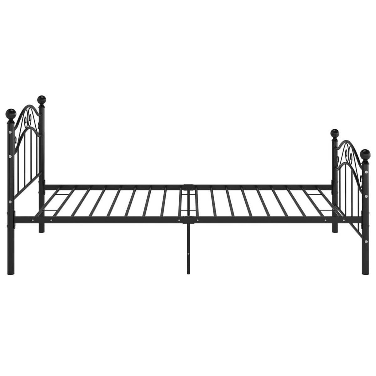 BETT Schwarz Metall 100x200 cm - Schwarz, Metall - furnicato