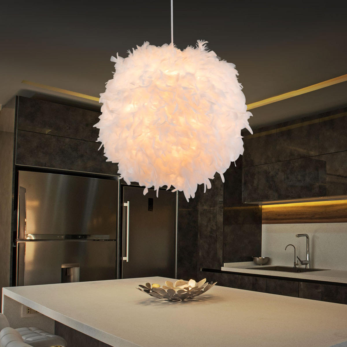 LED HÄNGELEUCHTE Katunga Weiß - Weiß, Metall (60/60/130cm) - Globo Lighting