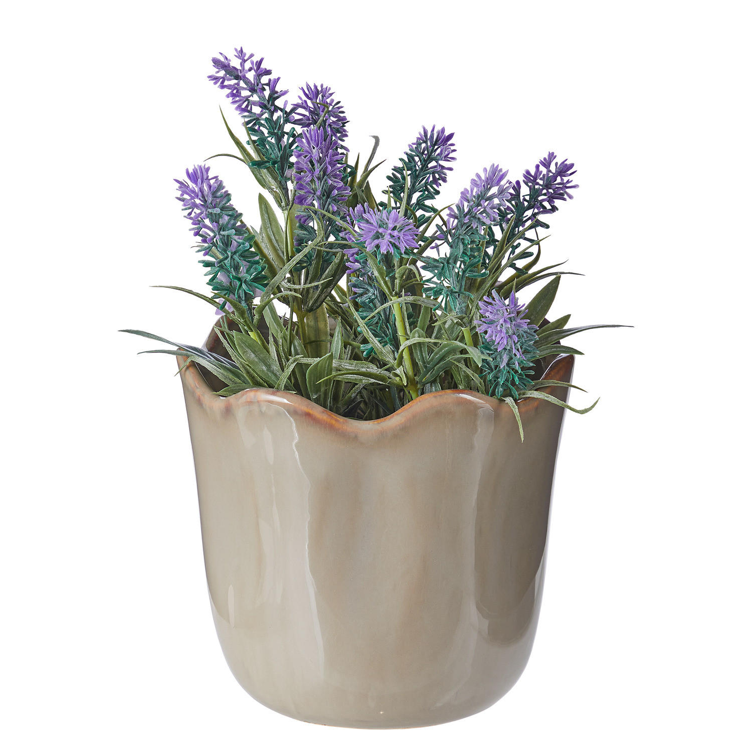 ÜBERTOPF Glaze - Beige, Keramik (15/14/15cm) - Butlers