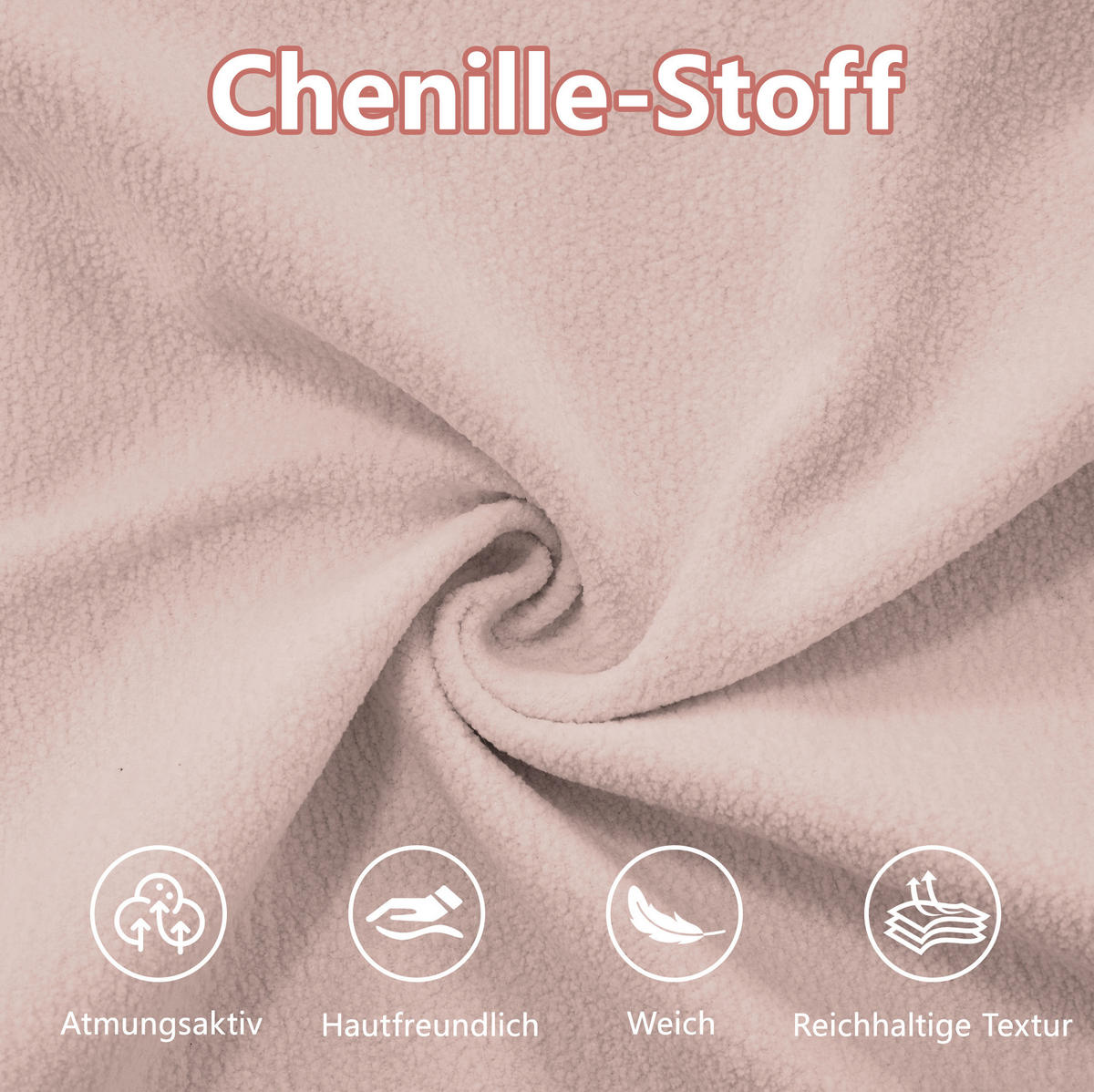 MODULARES Ecksofa aus Chenille in Pink 77x313x81 cm mit tiefem Sitz und Kissen - Pink, Textil (313/77cm) - IVMEU