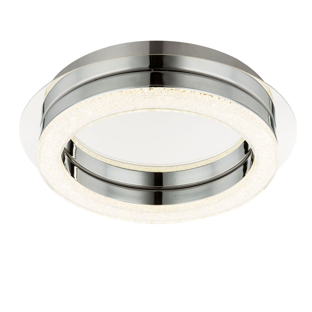 LED DECKENLEUCHTE Acryl Silber Kristalloptik - Silberfarben, Metall (28/28/6.7cm) - Globo Lighting