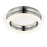 LED DECKENLEUCHTE Acryl Silber Kristalloptik - Silberfarben, Metall (28/28/6.7cm) - Globo Lighting