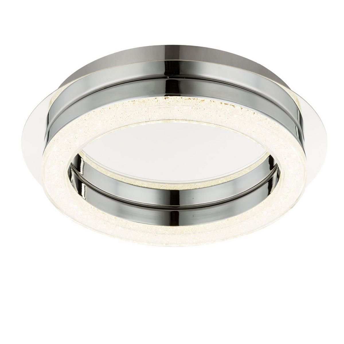 LED DECKENLEUCHTE Acryl Silber Kristalloptik - Silberfarben, Metall (28/28/6.7cm) - Globo Lighting