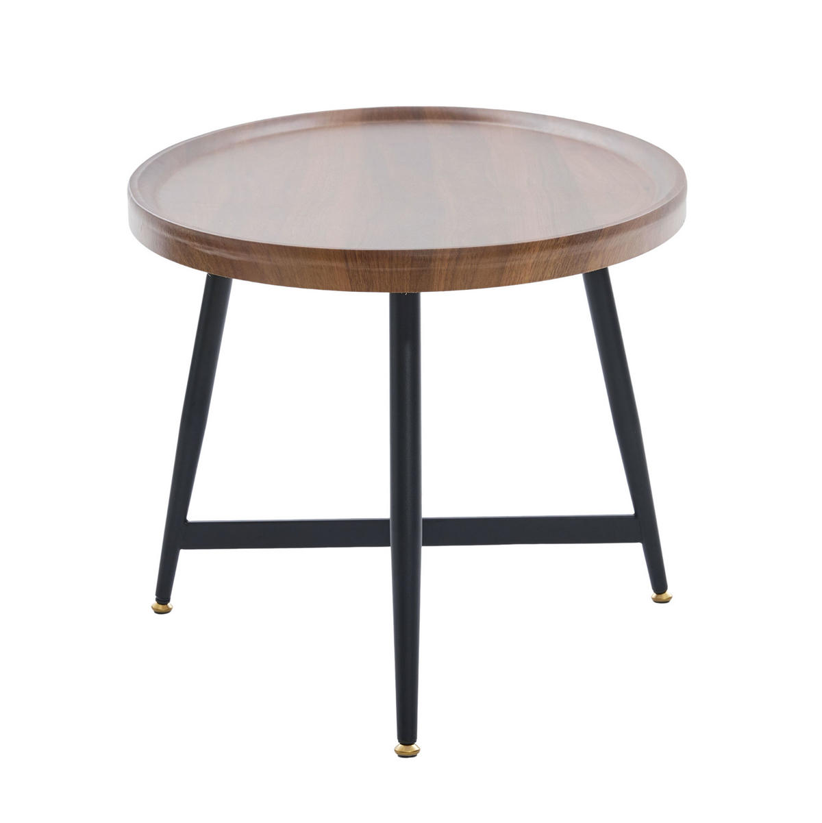 KONFERENČNÍ stolek z MDF, 110/55/45 cm hnědý s černou kovovou podnoží - hnědá, kompozitní dřevo (110/55/45cm) - BEAOK