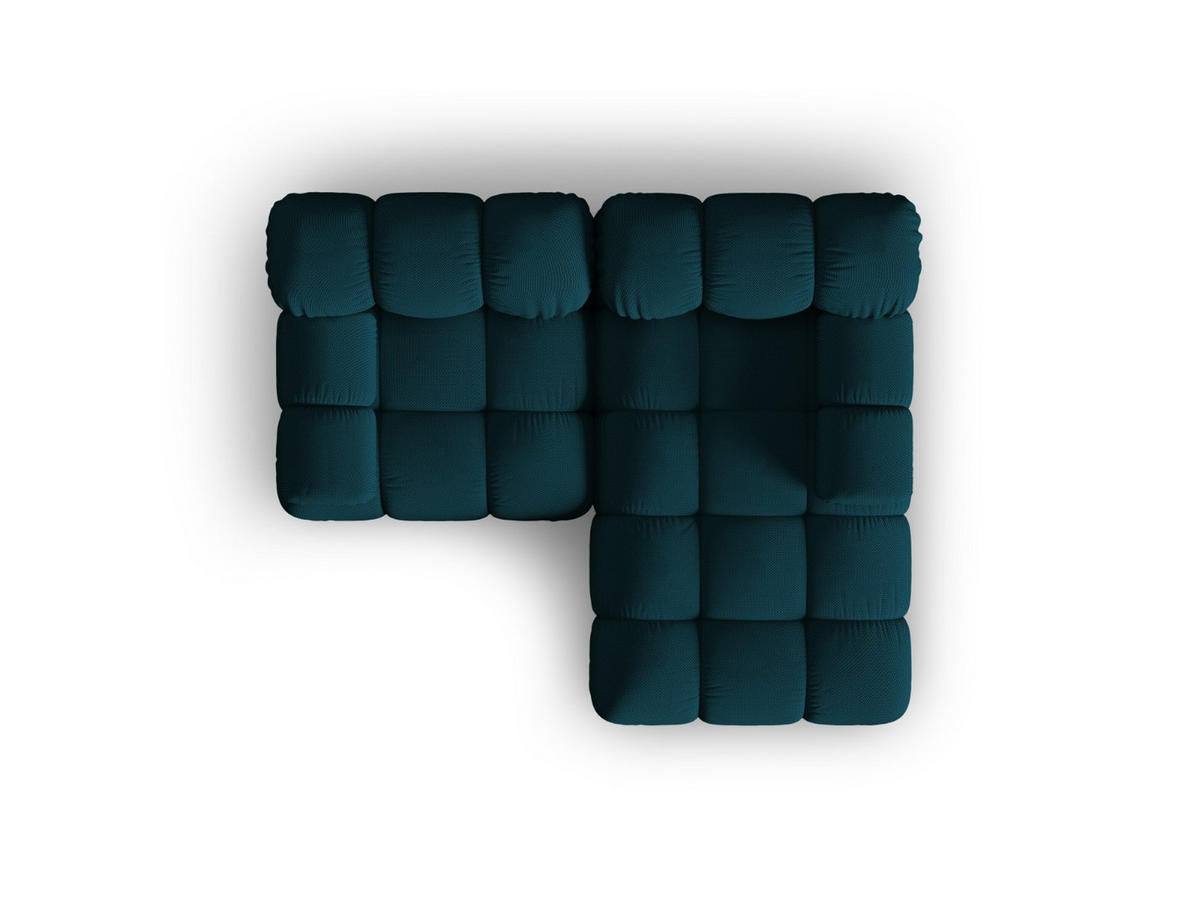 ECKSOFA modular rechts Bellis aus 3D-Stoff marineblau 3 Sitzplätze - Blau, Textil (155/188cm) - Micadoni