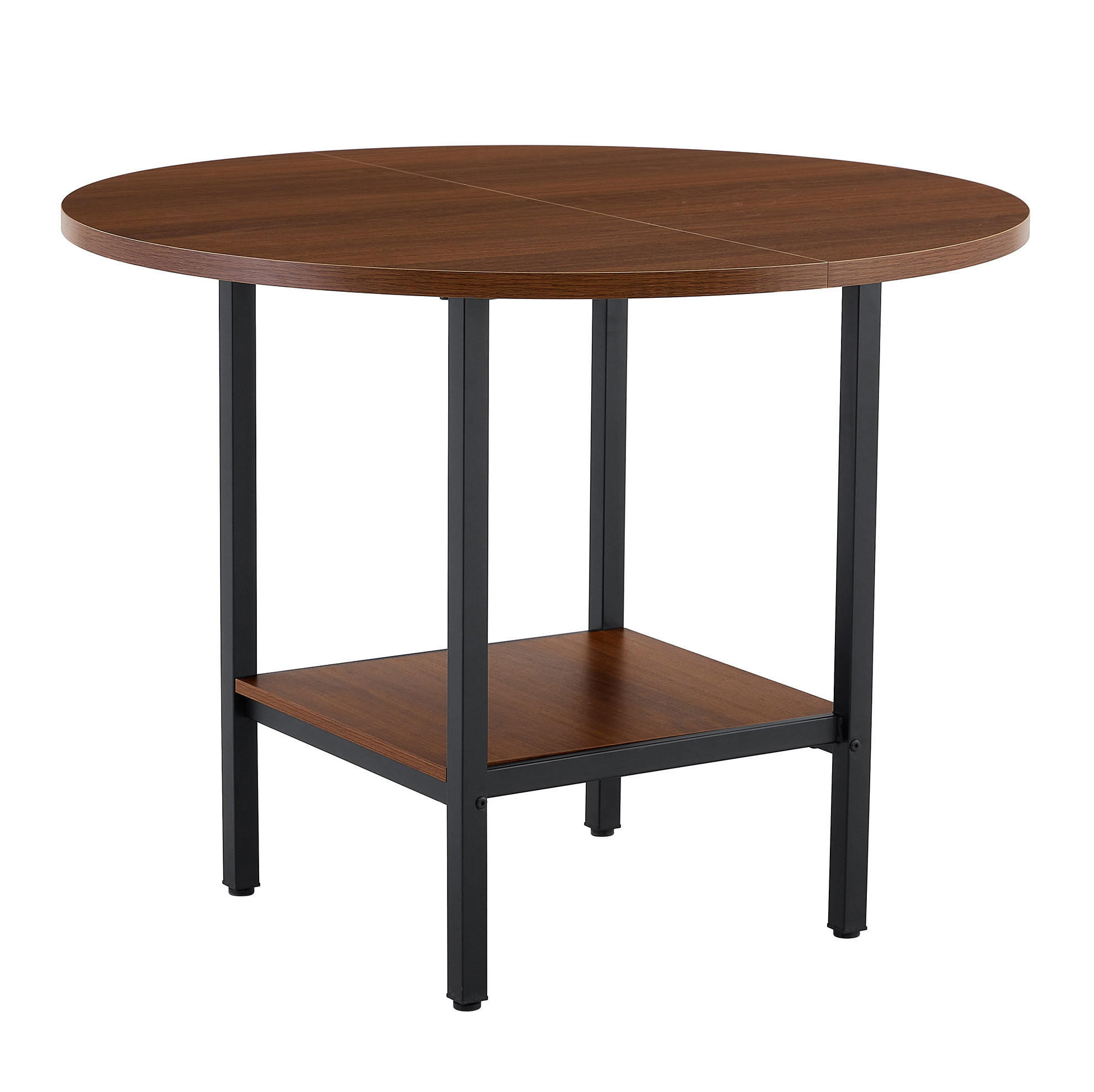 ESSTISCH 100/77/100 cm Walnuss aus MDF und Metall mit Stauraumablage - Walnussfarben, Holzwerkstoff (100/100/77cm) - OKMYHOME