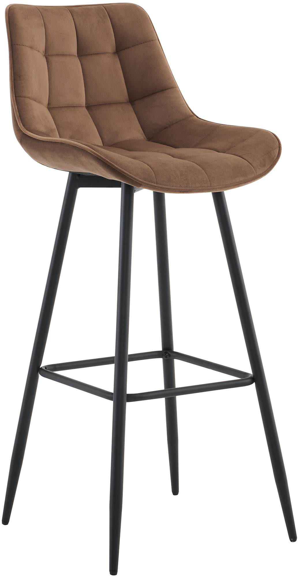 BARHOCKER SYDNEY Braun Samt - Braun, Metall (47/106/52cm) - DELUKE