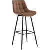 BARHOCKER Samt braun - Schwarz/Braun, Textil/Metall (47/106/52cm) - CLP