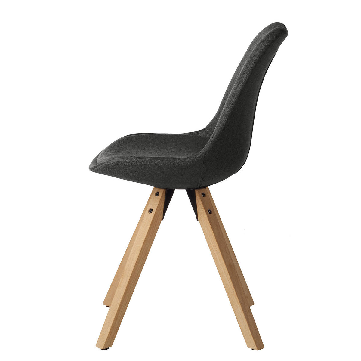 POLSTERSTUHL-SET - Anthrazit/Braun, Holz/Textil (49/85/55cm) - home24