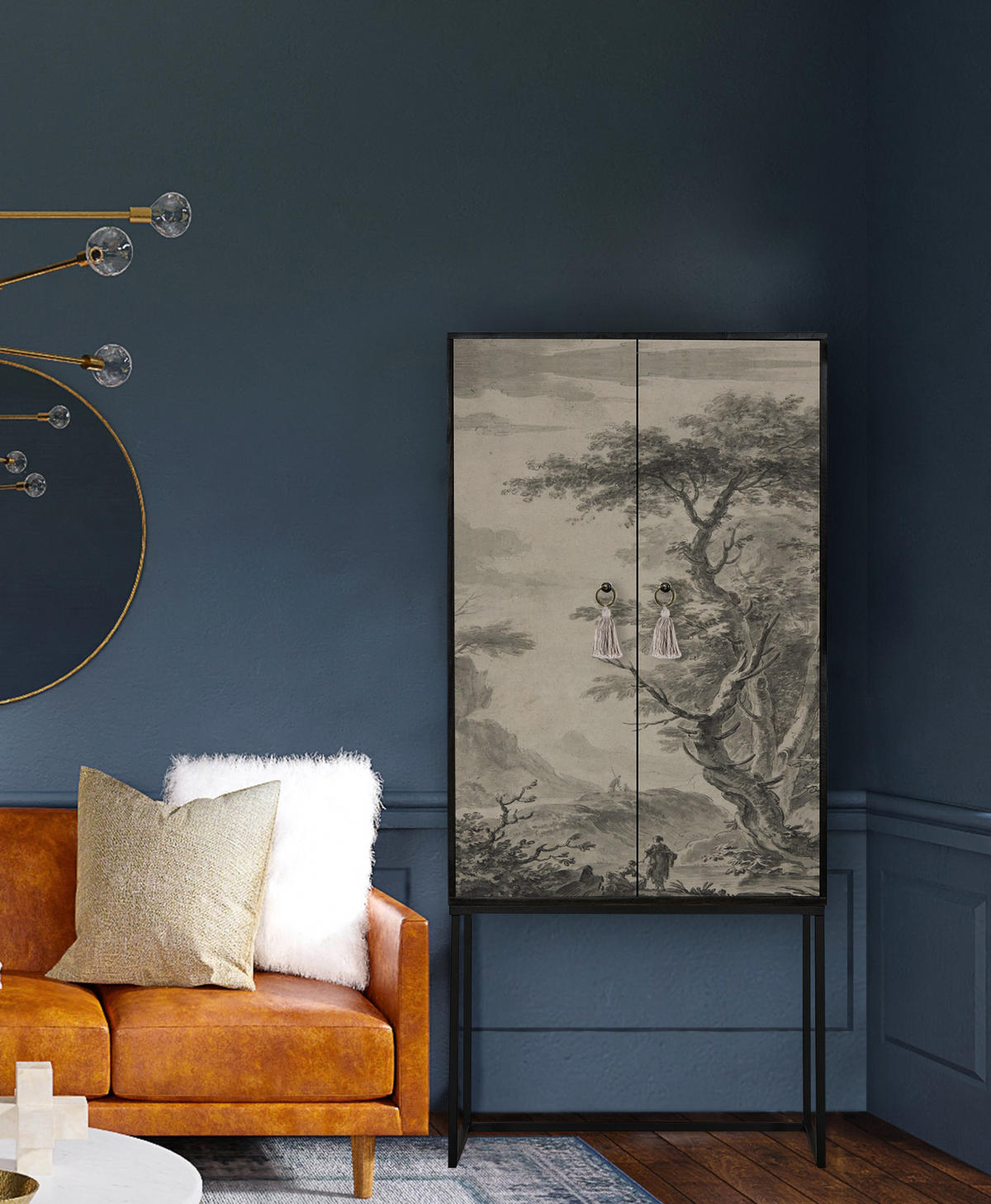 HIGHBOARD aus MDF ALVA WASHER WOMAN - Beige/Schwarz, Holzwerkstoff (75/164.5/45cm) - RNT By Really Nice Things