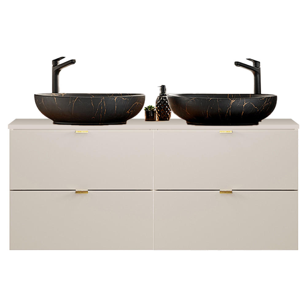 WASCHTISCH Durango-56 - Beige, Holzwerkstoff (121/65/47cm) - Lomado