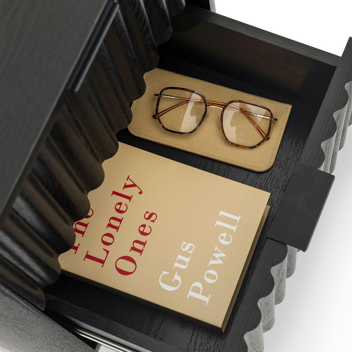 NACHTTISCH ELLA schwarz - Schwarz, Holzwerkstoff (45/50/39cm) - IDIMEX