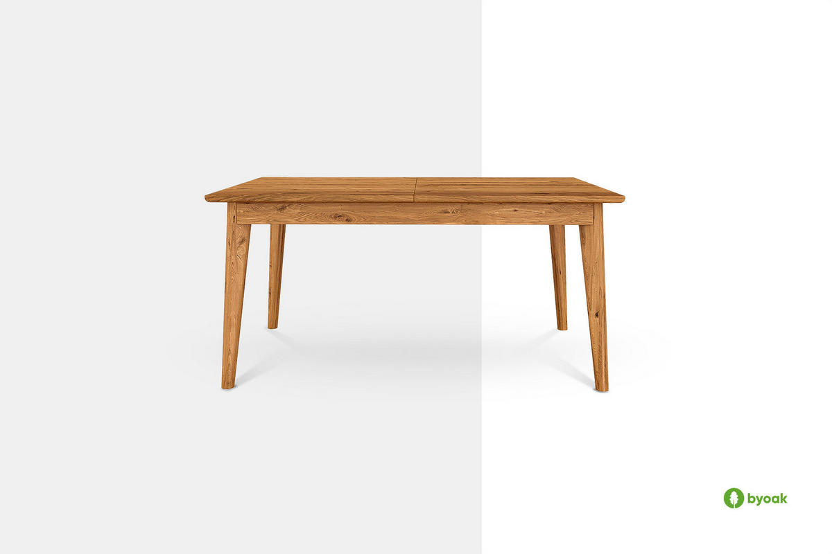 TISCH MIT SCHIEBEPLATTE GREG Wildeiche - Wildeiche, Holz (130/100/77cm) - byoak