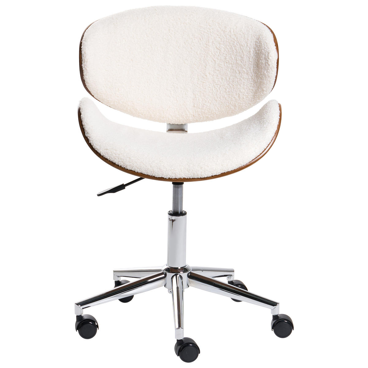 KANCELÁŘSKÁ ŽIDLE Bouclé Bílá Rotterdam - bílá, textil (52/76/52cm) - Beliani