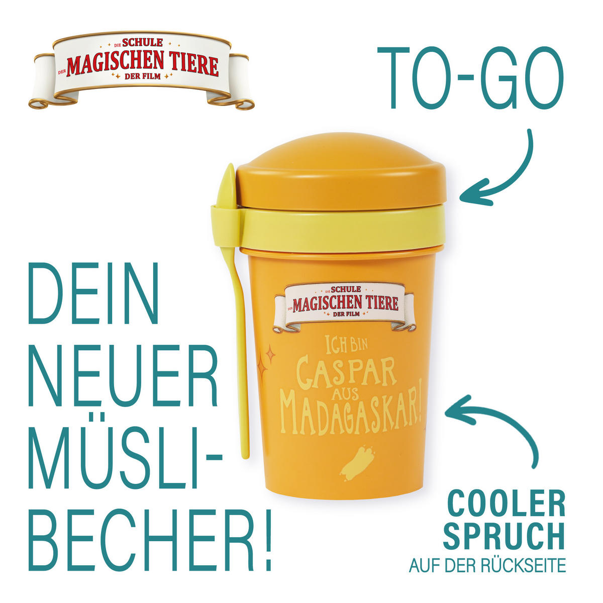 MÜSLIBECHER To Go 540 ml rPET - Gelb, Kunststoff (11.3/11/16cm) - Stoneline