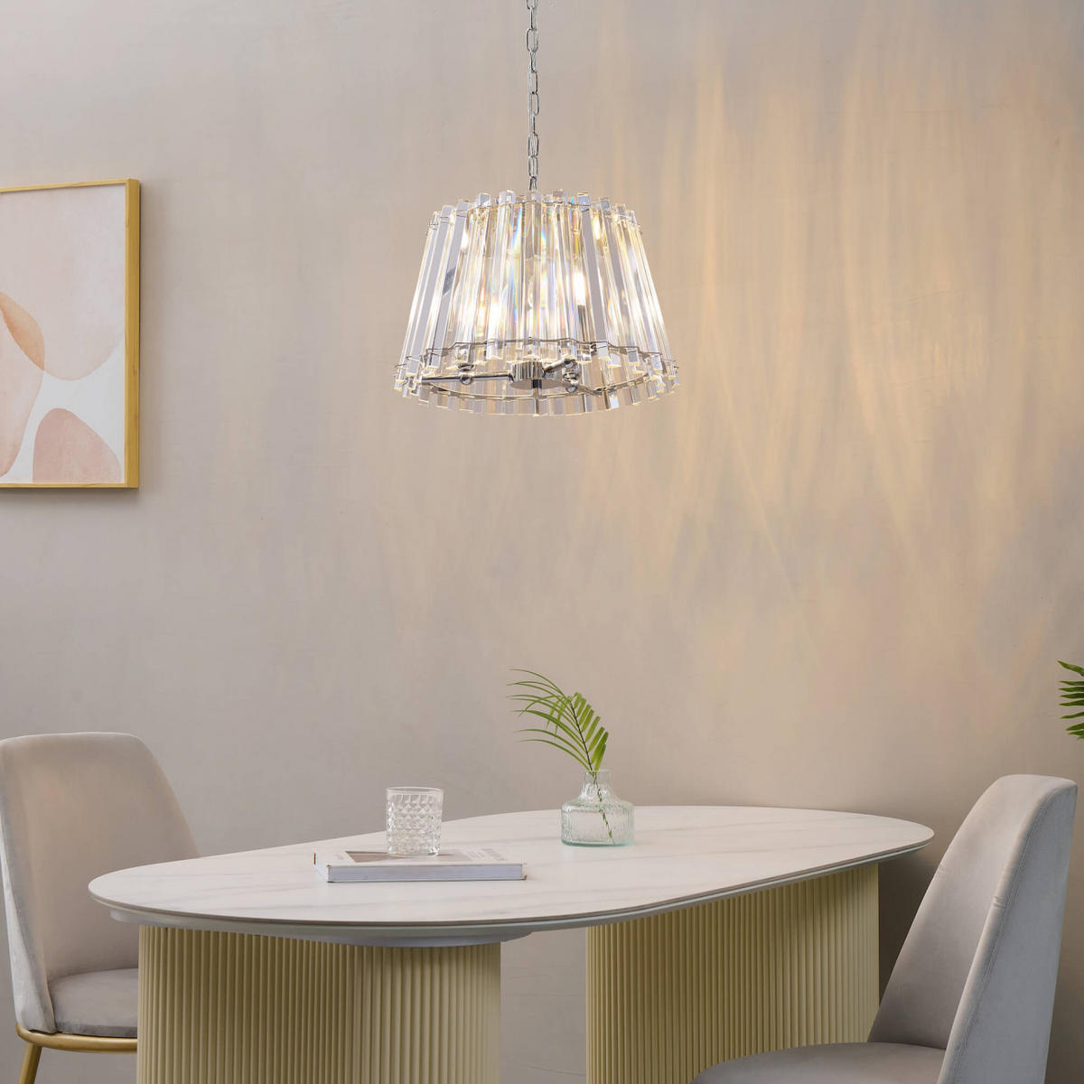 HÄNGELEUCHTE Oristano, Transparent und verchromt, 25cm - Transparent, Glas (25/38/25cm) - KOSILUM