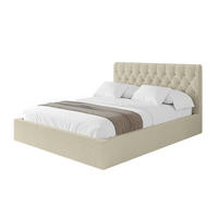 POLSTERBETT mit Bettkasten und Lattenrost, Bett mit Matratze H3/H4 - RENO 200x200 Beige - Taupe, Holzwerkstoff/Textil (200/200cm) - ALTDECOR