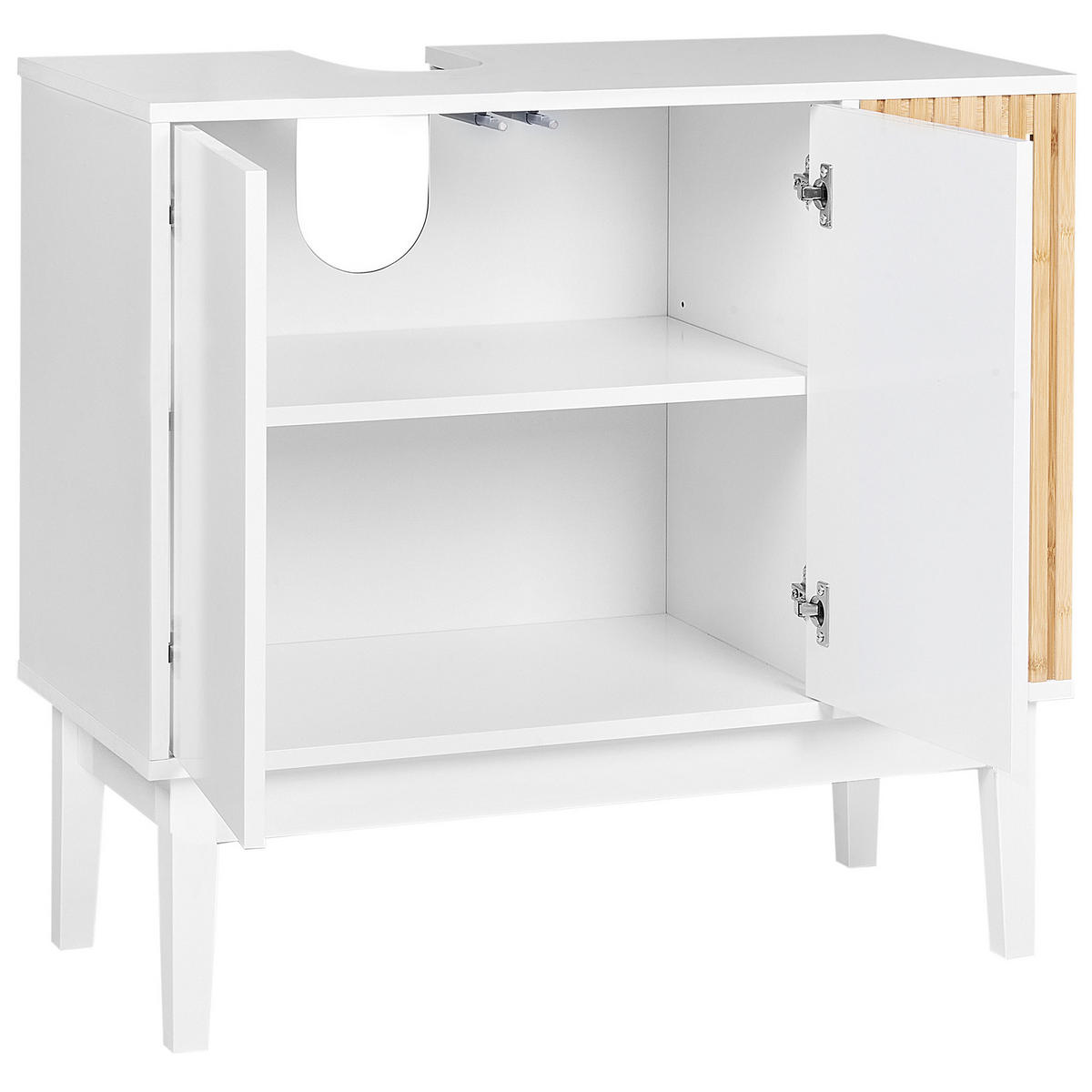 WASCHBECKENUNTERSCHRANK 80 cm Weiß Nubes - Weiß, Holzwerkstoff (80/74/35cm) - Beliani