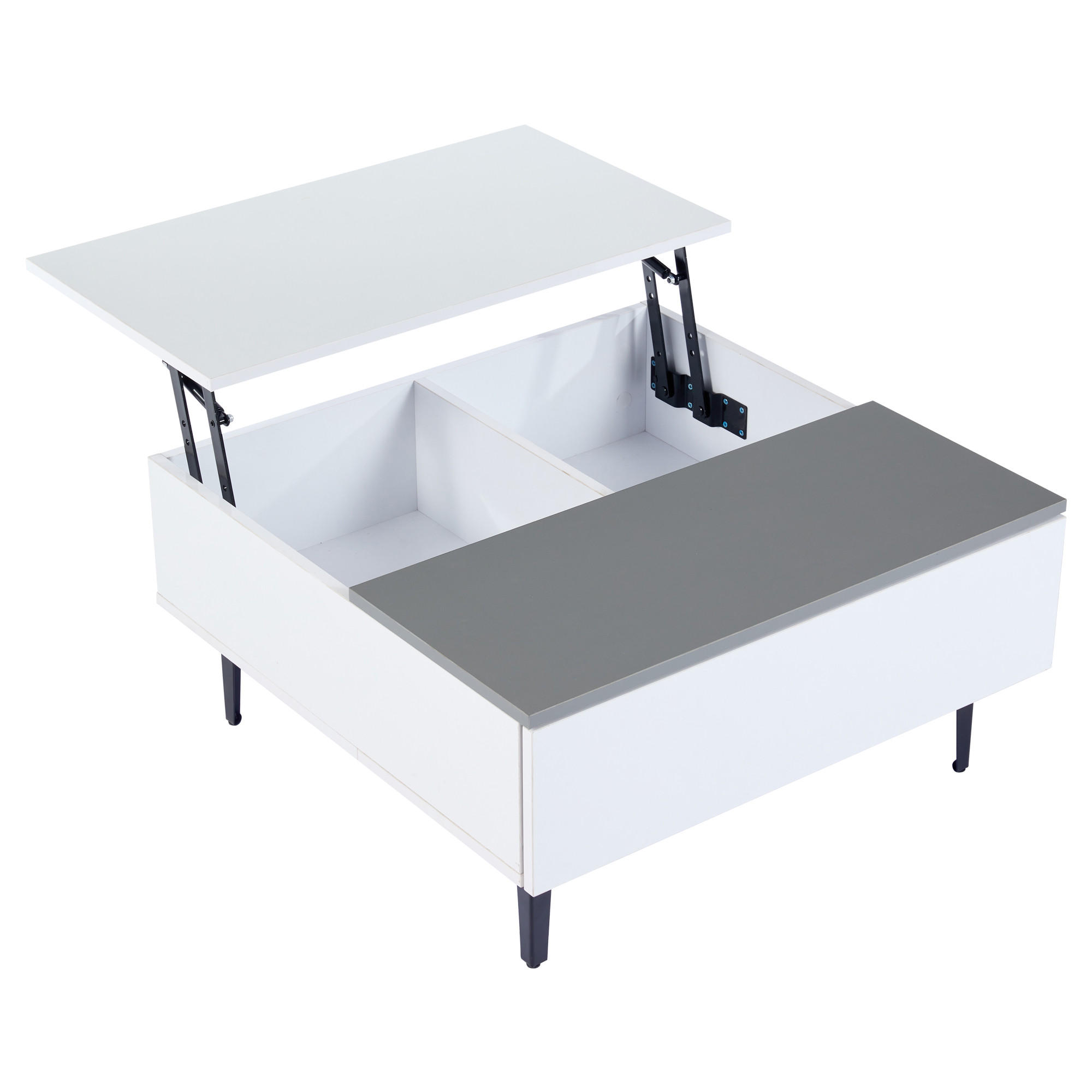COUCHTISCH White/Grau - Weiß, Holzwerkstoff (70/70/35cm)