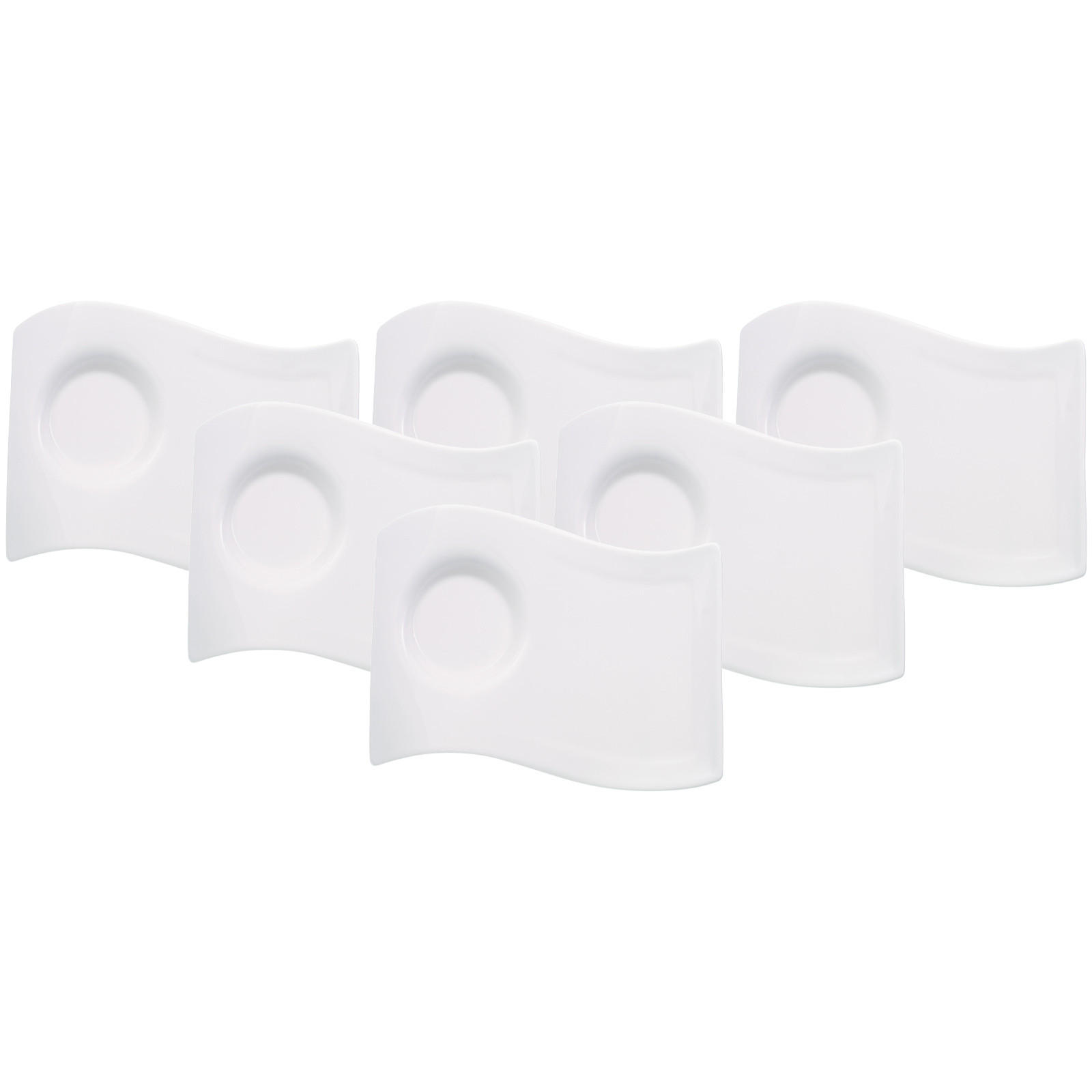 CAFÉ AU LAIT UNTERTELLER NewWave Caffè weiß 22 x 17 cm 6er Set - Weiß, Keramik (1cm) - Villeroy & Boch