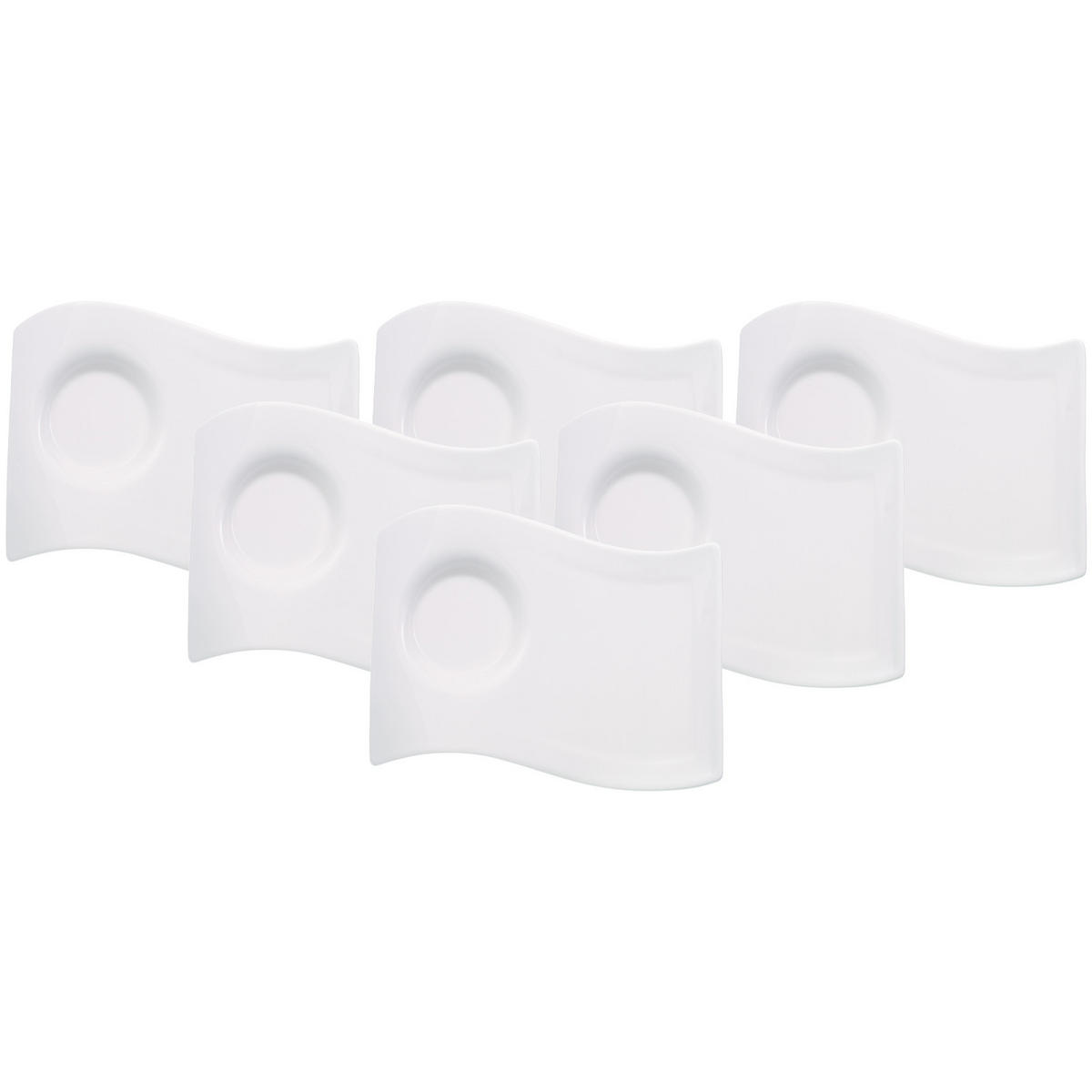 CAFÉ AU LAIT UNTERTELLER NewWave Caffè weiß 22 x 17 cm 6er Set - Weiß, Keramik (1cm) - Villeroy & Boch