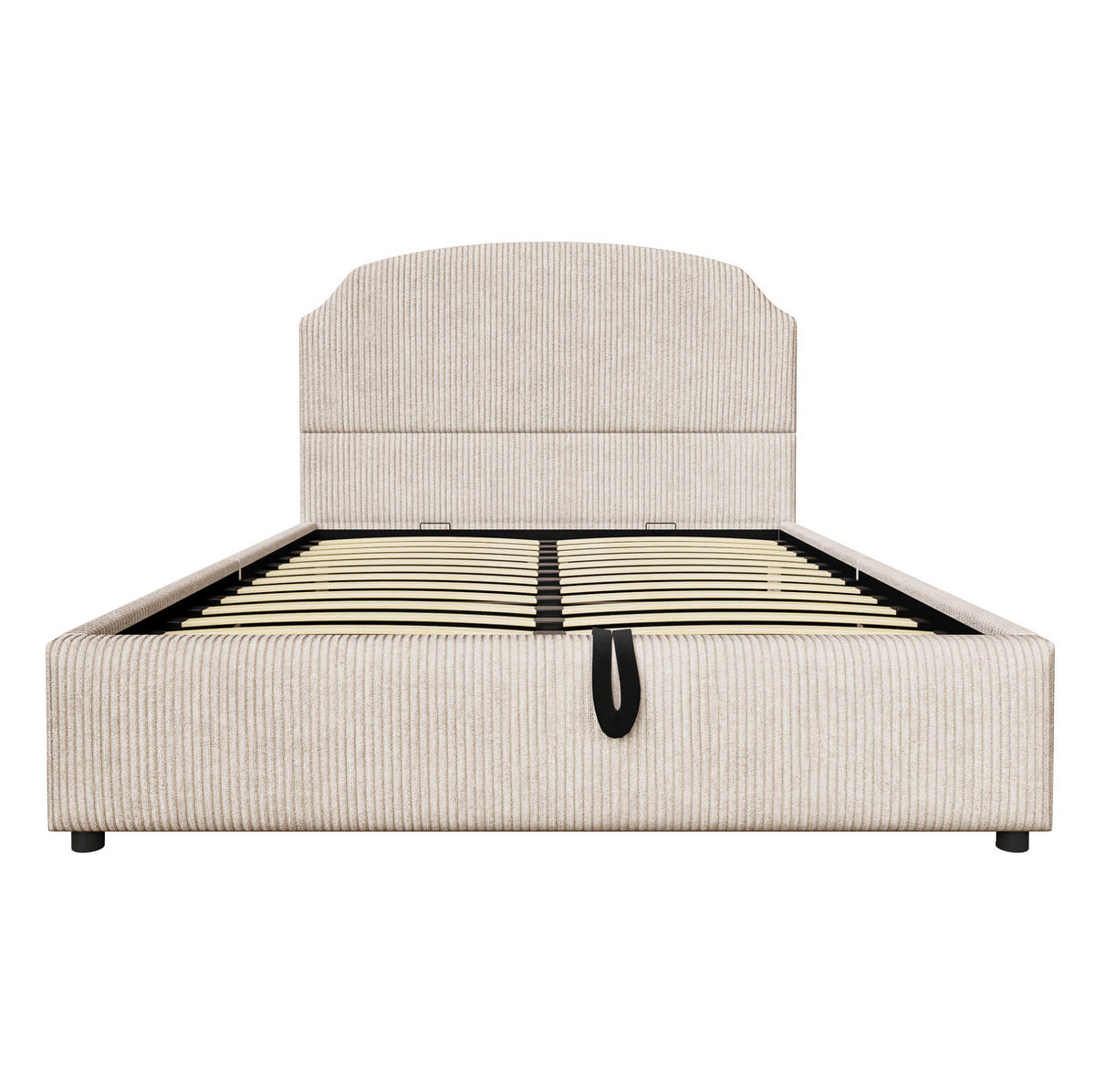 POLSTERBETT mit Bettkasten 140/200 cm in Beige mit gepolstertem Kopfteil - Beige, Textil (140/200cm) - BEAOK