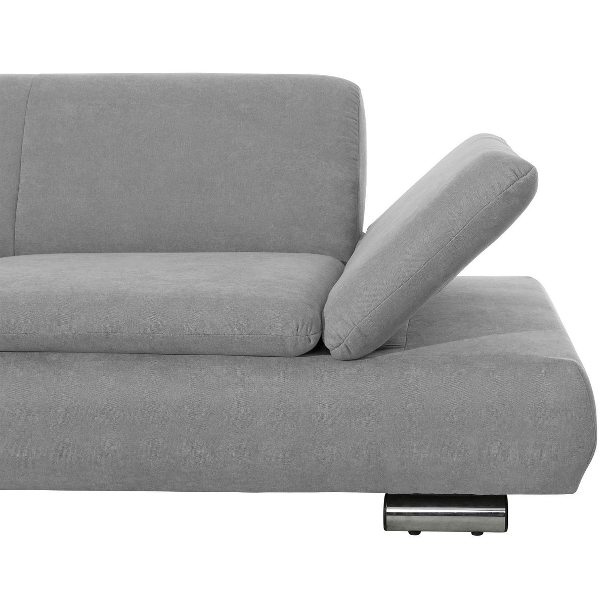 ECKSOFA mit Ottomane links Kaye Flachgewebe hellgrau - Hellgrau, Kunststoff (190/270cm) - 58aufmkessel