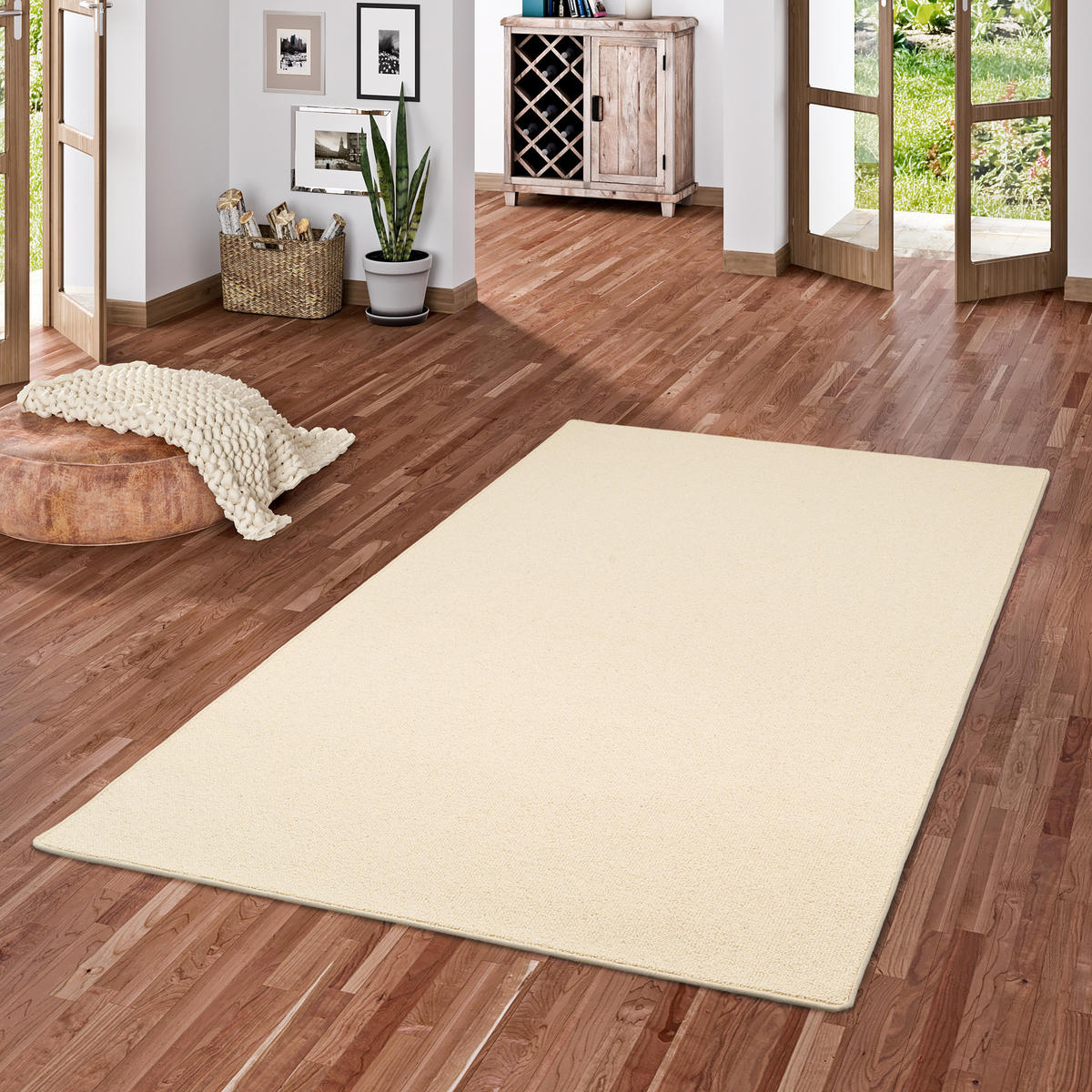 NATUR TEPPICH WOLLE BERBER - Creme, Textil (80/320cm) - Snapstyle
